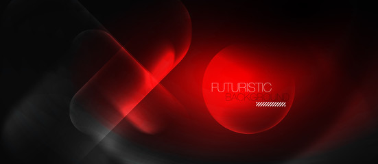 Neon glowing techno lines, hi-tech futuristic abstract background template