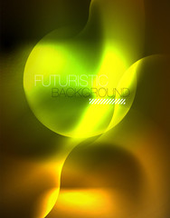 Shiny neon geometric waves template