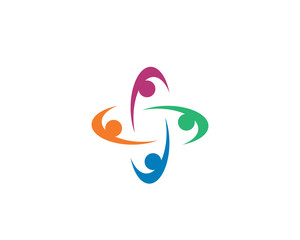 Fototapeta premium Adoption and community care Logo template vector icon 