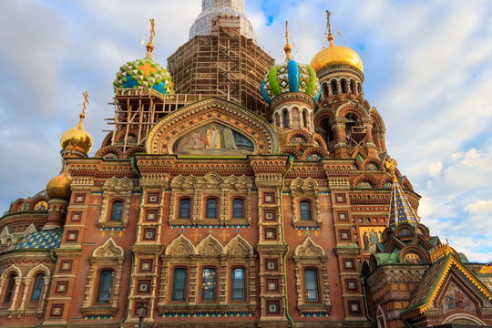 Church of the Savior on Spilled Blood or Cathedral of the Resurrection of Christ is one of the main sights of Saint Petersburg, Russia