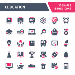 Education Vector Icon Set.