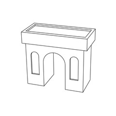 Vector 3d flat isometric arch. Vector architectural Illustration.