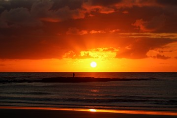 sunset over sea