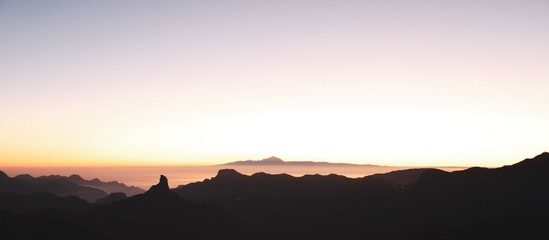sunset in mountains