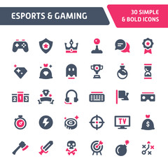eSports & Gaming Vector Icon Set.