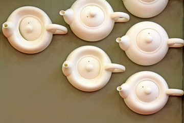 Piles of the teapots