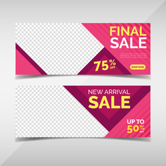 Sale banner collection. Banner template for fashion sale, business promotion, social media post, etc. Vol.41