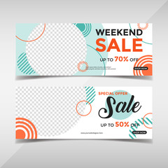 Sale banner collection. Banner template for fashion sale, business promotion, social media post, etc. Vol.47