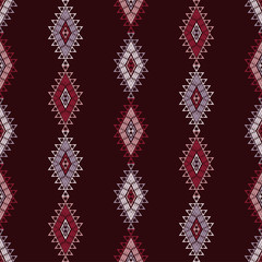 Ethnic boho seamless pattern. Lace. Embroidery on fabric. Patchwork texture. Weaving. Traditional ornament. Tribal pattern. Folk motif. Can be used for wallpaper, textile, wrapping, web.