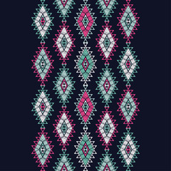 Ethnic boho seamless pattern. Lace. Embroidery on fabric. Patchwork texture. Weaving. Traditional ornament. Tribal pattern. Folk motif. Can be used for wallpaper, textile, wrapping, web.