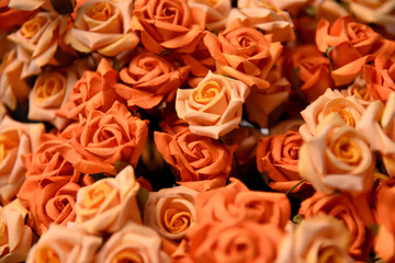 Bouquet of dried orange roses