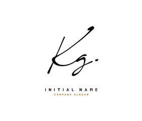 K G KG Beauty vector initial logo, handwriting logo of initial signature, wedding, fashion, jewerly, boutique, floral and botanical with creative template for any company or business.