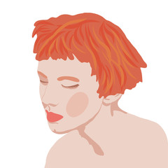 portrait style  girl young women fashion with plants