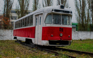 Fototapeta na wymiar The tram RVZ-6, the Lipetsk tramway depot