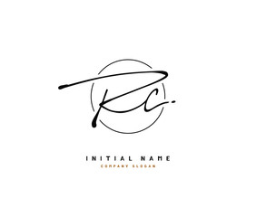 R C RC Beauty vector initial logo, handwriting logo of initial signature, wedding, fashion, jewerly, boutique, floral and botanical with creative template for any company or business.