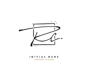R C RC Beauty vector initial logo, handwriting logo of initial signature, wedding, fashion, jewerly, boutique, floral and botanical with creative template for any company or business.