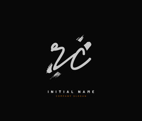 R C RC Beauty vector initial logo, handwriting logo of initial signature, wedding, fashion, jewerly, boutique, floral and botanical with creative template for any company or business.