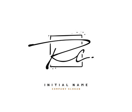 R C RC Beauty vector initial logo, handwriting logo of initial signature, wedding, fashion, jewerly, boutique, floral and botanical with creative template for any company or business.