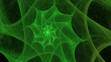 green abstract fractal background 3d rendering illustration