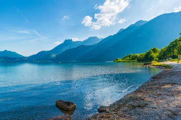Beautiful Annecy lake in France.