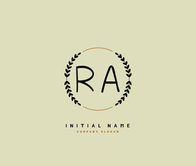 R A RA Beauty vector initial logo, handwriting logo of initial signature, wedding, fashion, jewerly, boutique, floral and botanical with creative template for any company or business.