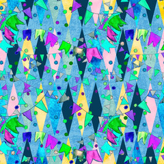 Watercolor grunge event celebration party seamless vintage pattern