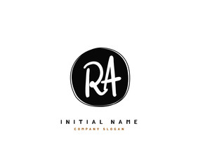 R A RA Beauty vector initial logo, handwriting logo of initial signature, wedding, fashion, jewerly, boutique, floral and botanical with creative template for any company or business.