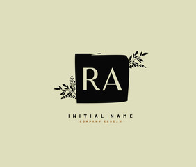 R A RA Beauty vector initial logo, handwriting logo of initial signature, wedding, fashion, jewerly, boutique, floral and botanical with creative template for any company or business.