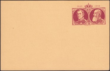 Old postcard of Belgium 1905 with miniature heraldic portrait "king Leopold I and king Leopold II" Saxe-Coburg-goth dynasty