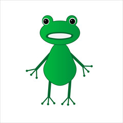 Little funny frog in cartoon style.