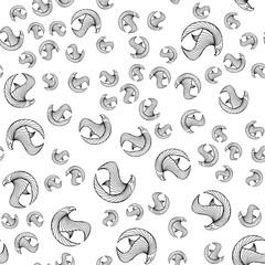 Seamless pattern of hand drawn vector eagle isolated on white background. Fantastic dragon icon. Freehand seamless silhouette of mythology aminal. Fantasy outline illustration