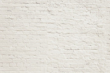 Old white painted brick wall background texture