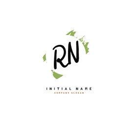 R N RN Beauty vector initial logo, handwriting logo of initial signature, wedding, fashion, jewerly, boutique, floral and botanical with creative template for any company or business.