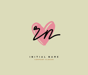 R N RN Beauty vector initial logo, handwriting logo of initial signature, wedding, fashion, jewerly, boutique, floral and botanical with creative template for any company or business.