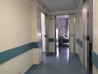 Empty modern and clean hospital corridor