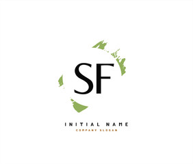 S F SF Beauty vector initial logo, handwriting logo of initial signature, wedding, fashion, jewerly, boutique, floral and botanical with creative template for any company or business.