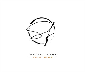 S F SF Beauty vector initial logo, handwriting logo of initial signature, wedding, fashion, jewerly, boutique, floral and botanical with creative template for any company or business.