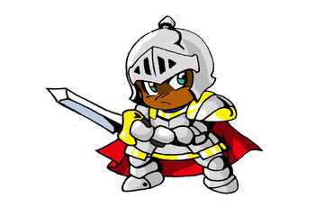 ゲームキャラクター「騎士」黒人　RPG character design