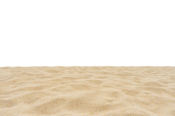 Beach sand texture white background.
