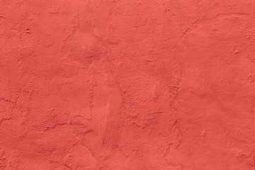 flat live coral color plaster wall matte texture
