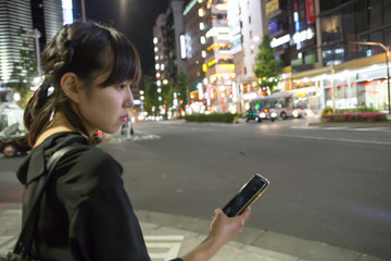 Fototapeta premium Bright cute Japanese young woman.