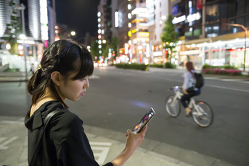 Bright cute Japanese young woman.