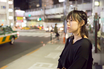 Fototapeta premium Bright cute Japanese young woman.