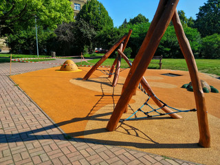 Playground from soft rubber crumb in Prague