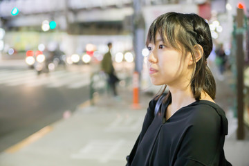 Fototapeta premium Bright cute Japanese young woman.