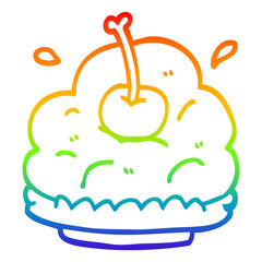 rainbow gradient line drawing cartoon dessert