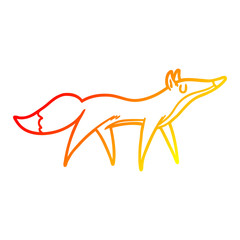 warm gradient line drawing cartoon fox