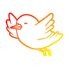 warm gradient line drawing bird flying