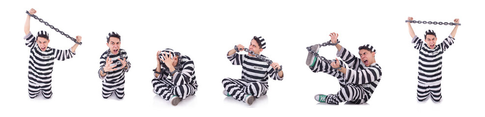 Funny convict isolated on the white