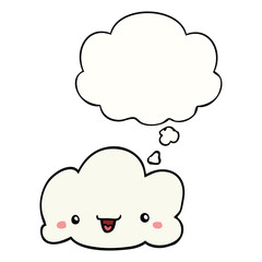 cartoon cloud and thought bubble